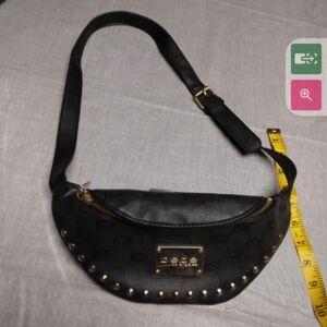 Bebe black leather fanny pack